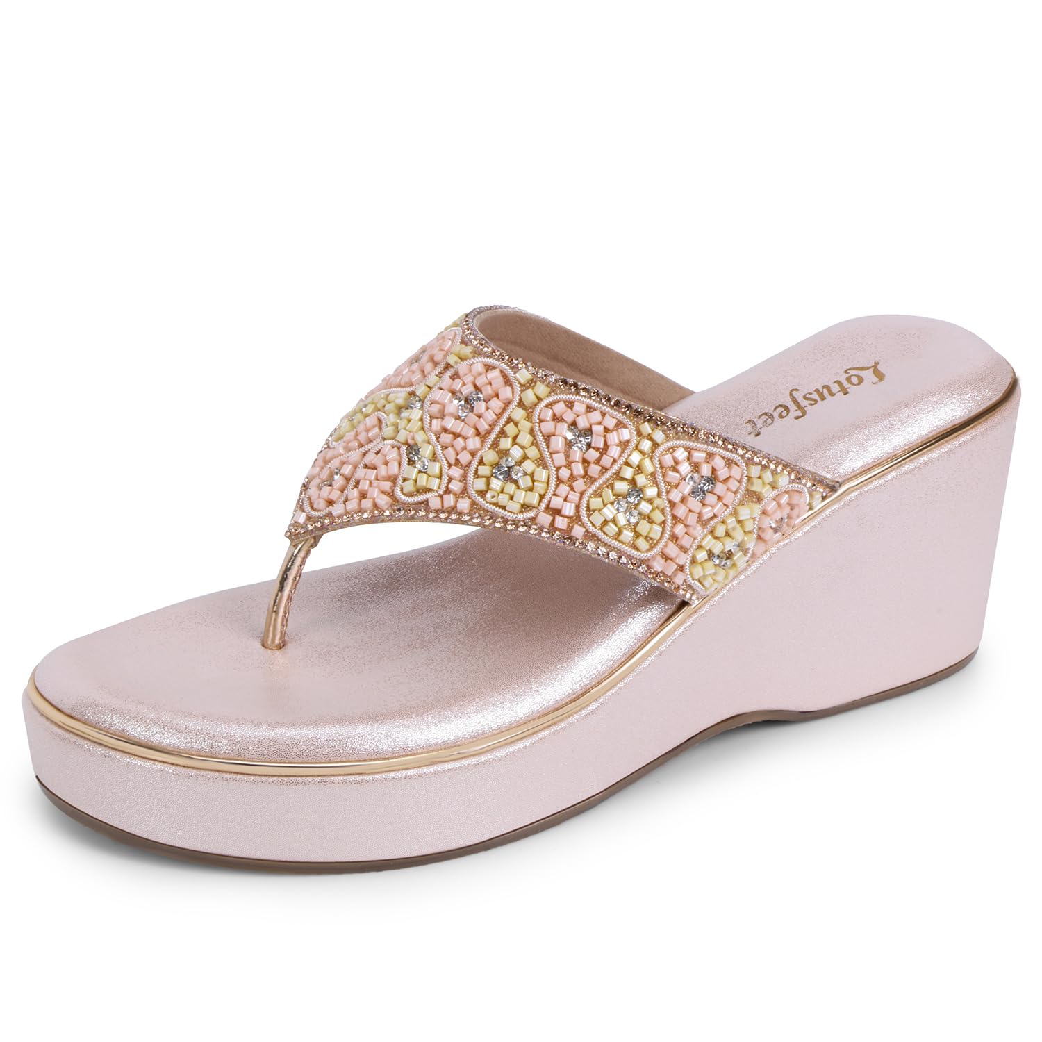 LotusFeet Womens Wedding Platform Chappal TC 0201