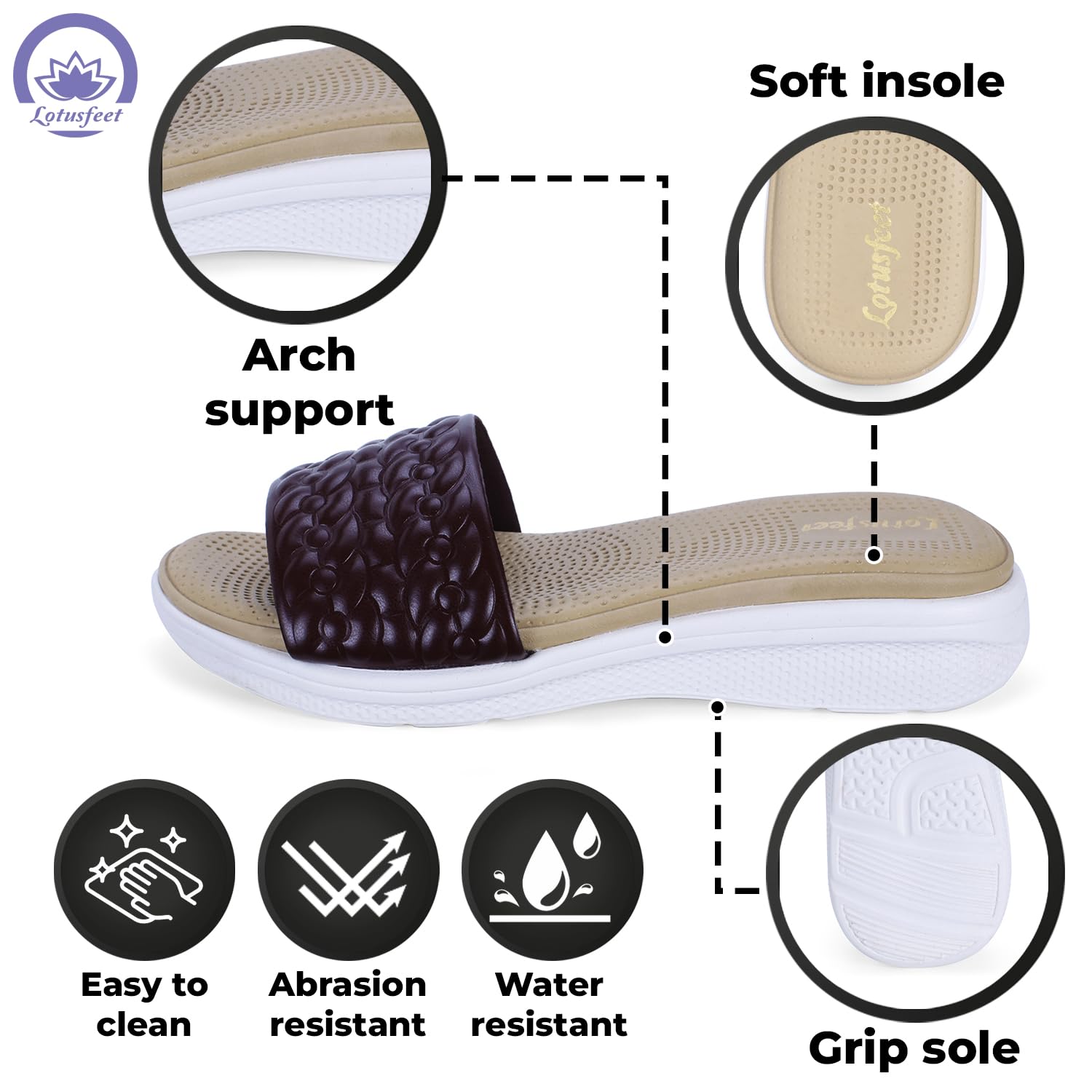 Lotusfeet Women Slip on Sliders TC 0171