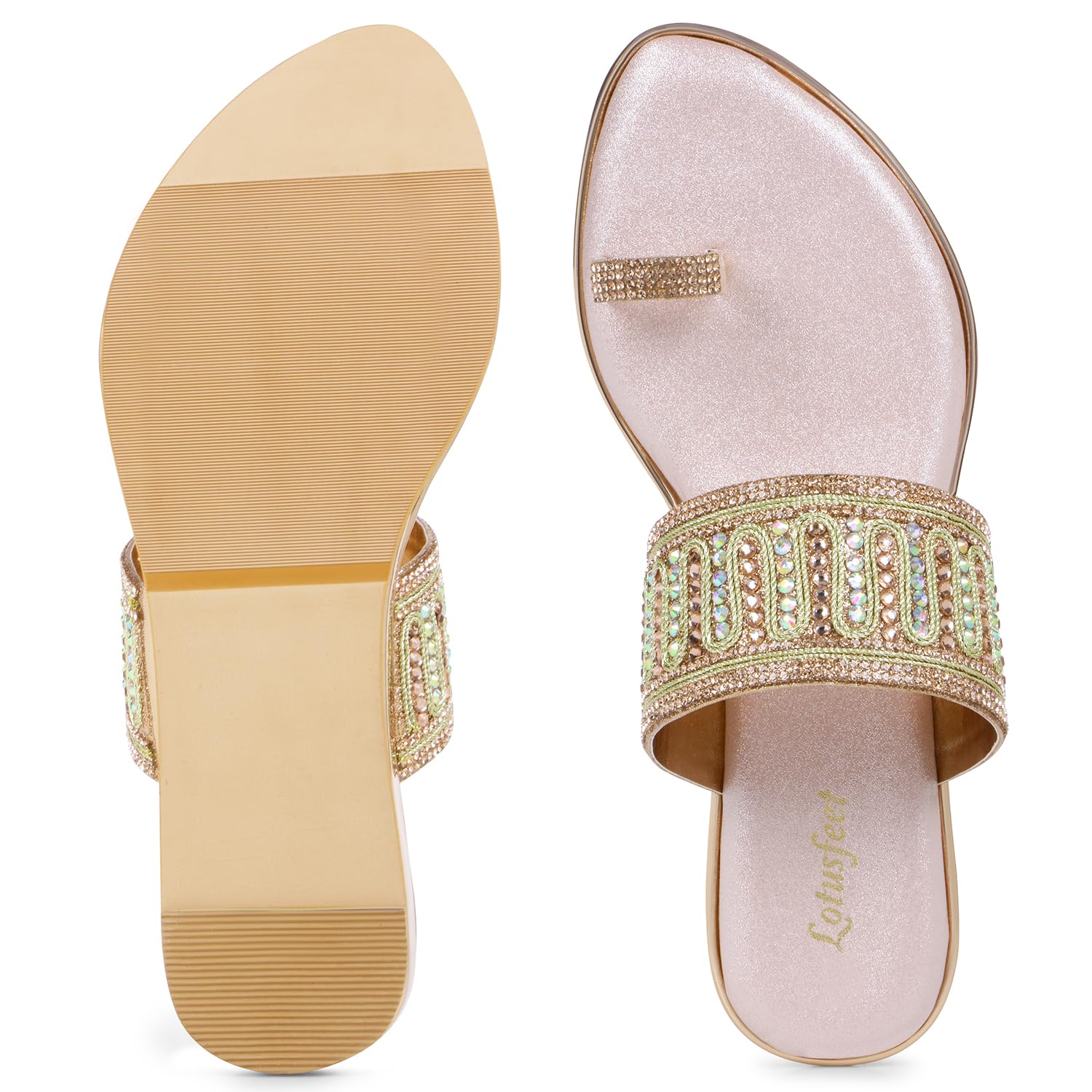Lotusfeet Womens Wedding Flat Chappal TC 097