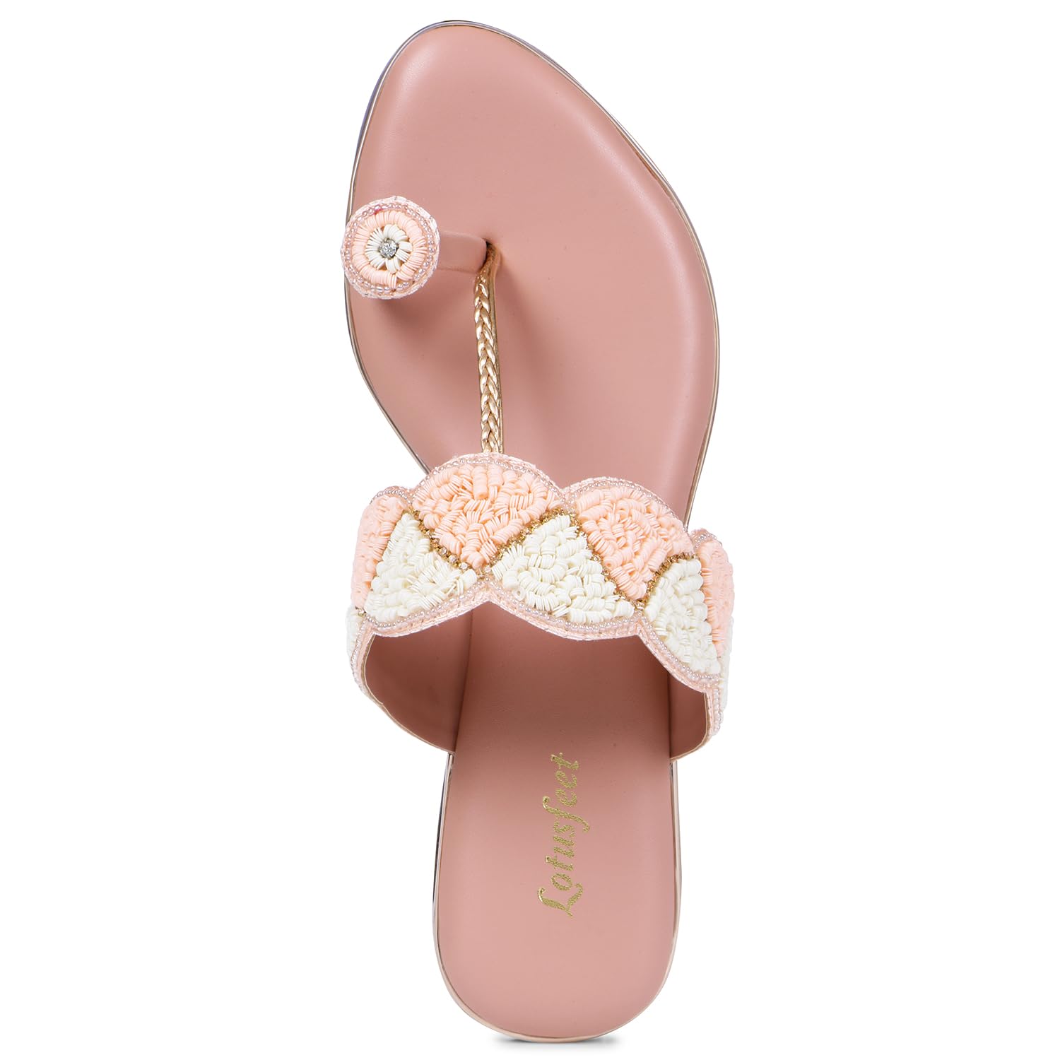 Lotusfeet Womens Flat Embroidered Wedding Sandals TC 0236