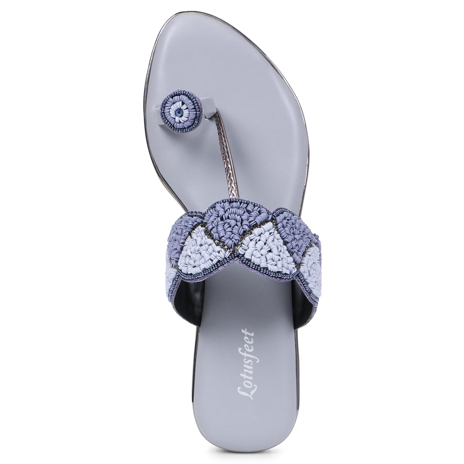 Lotusfeet Womens Flat Embroidered Wedding Sandals TC 0236