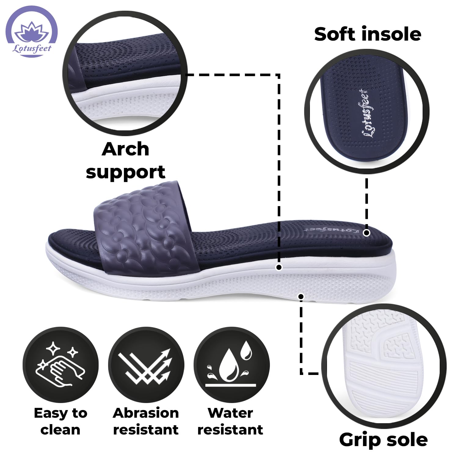 Lotusfeet Women Slip on Sliders TC 0171