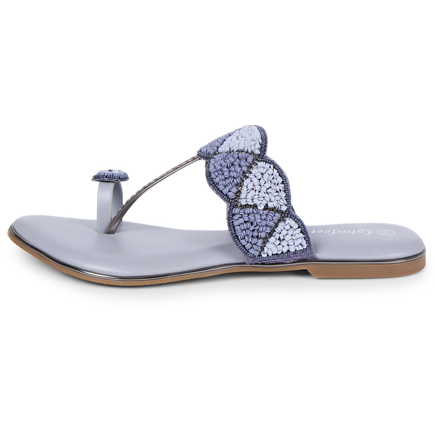 Lotusfeet Womens Flat Embroidered Wedding Sandals TC 0236