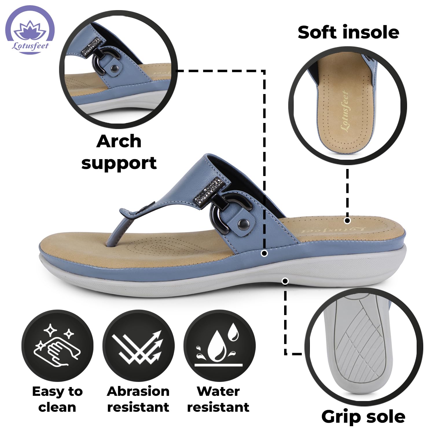 Lotusfeet Soft Womens Flat Sandals TC 0234