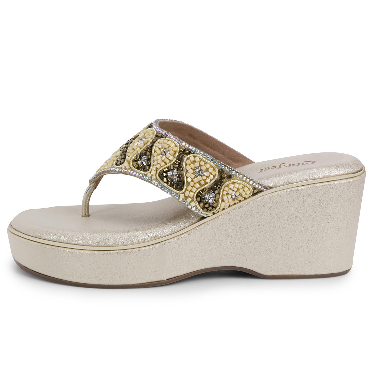 LotusFeet Womens Wedding Platform Chappal TC 0201