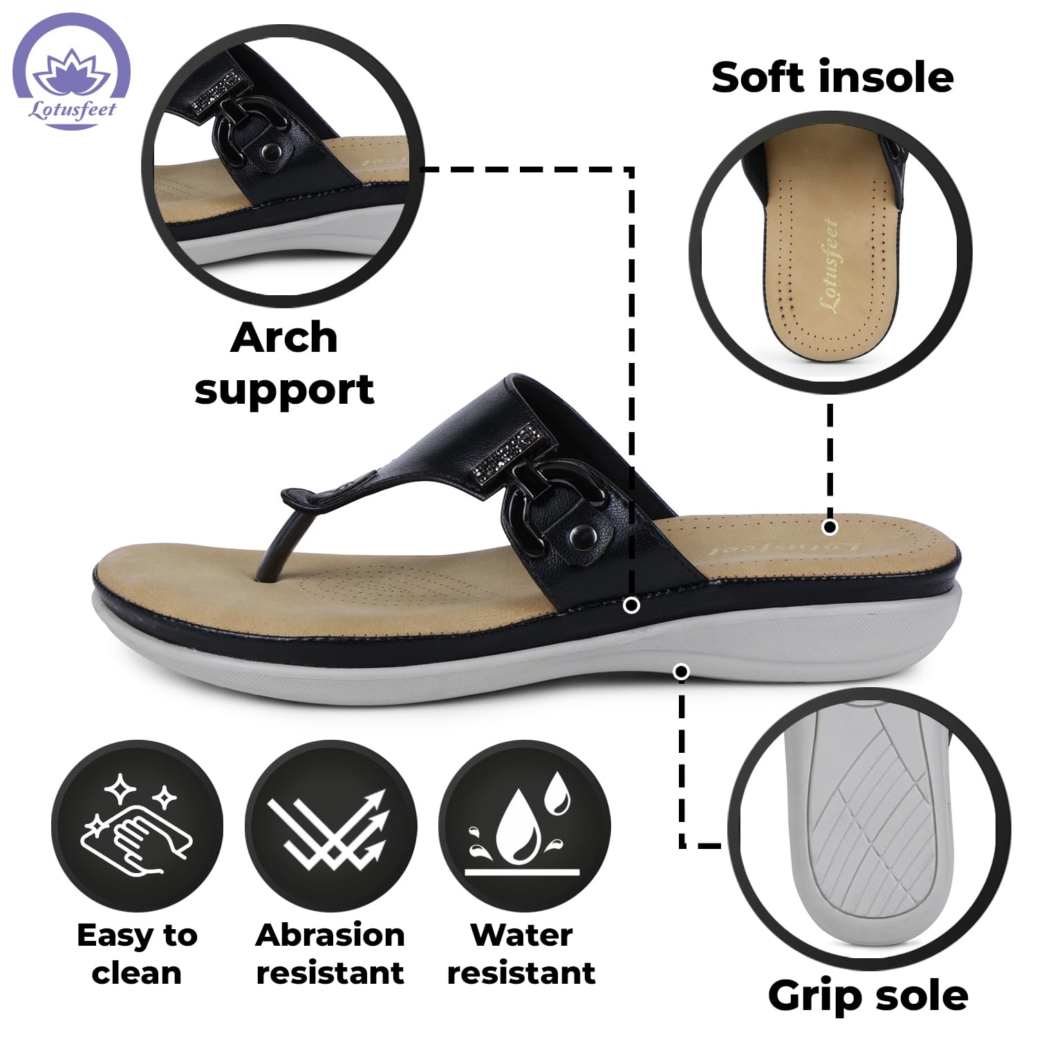 Lotusfeet Soft Womens Flat Sandals TC 0234