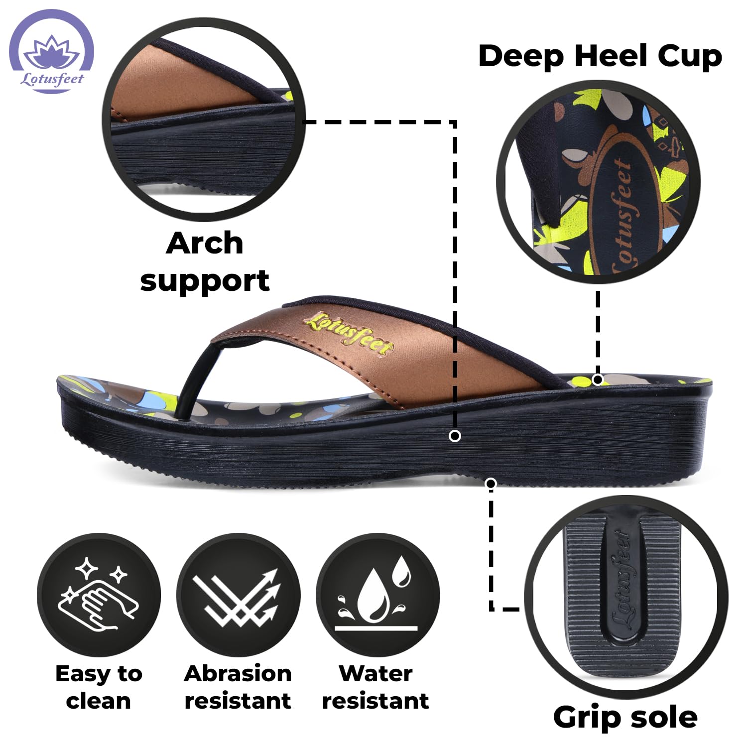 Lotusfeet Women Arch Support Sandals LF 0877