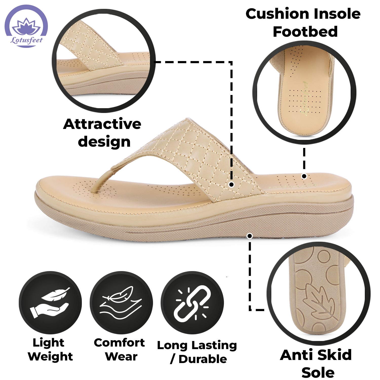 Lotusfeet Womens Comfort Sandal TC 0186