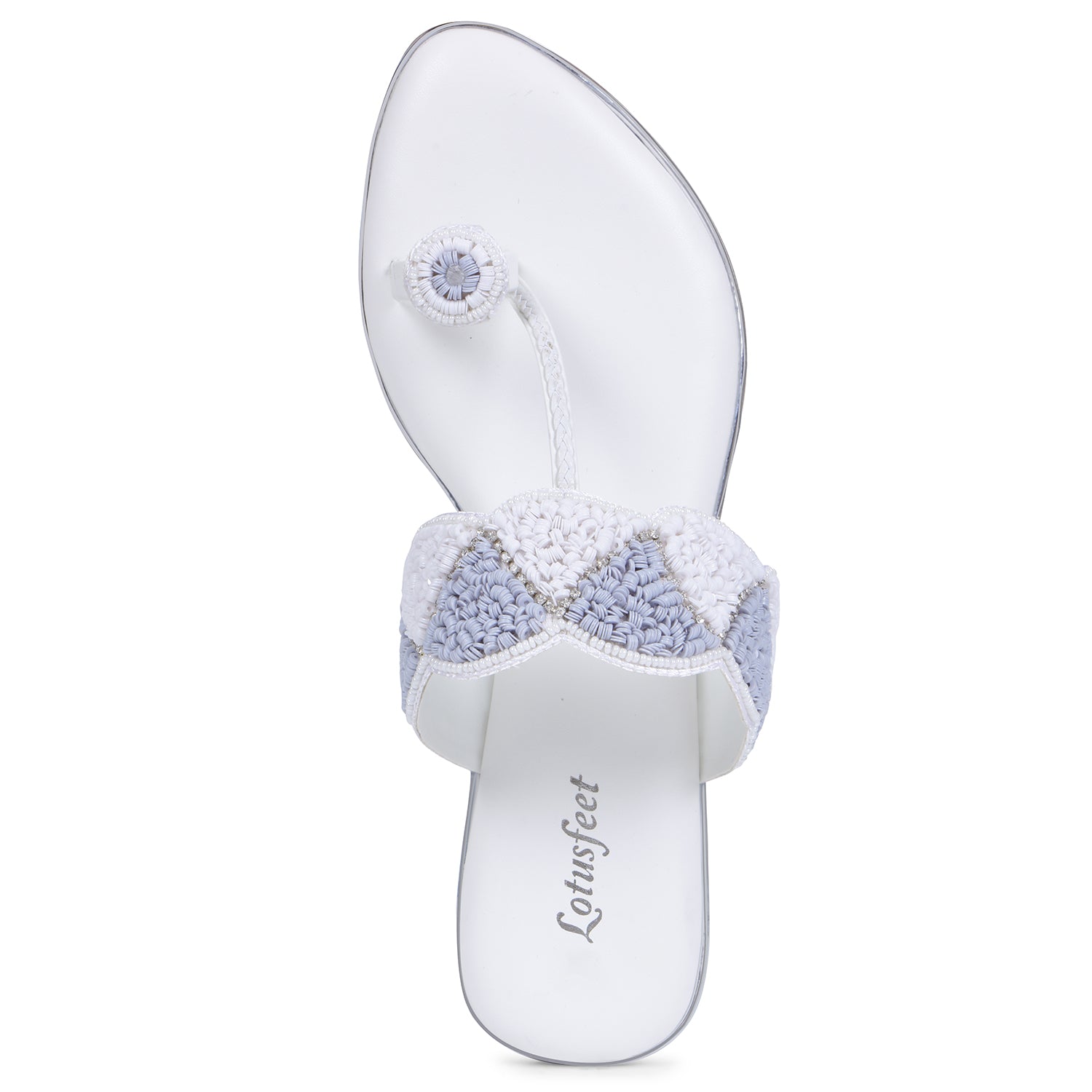 Lotusfeet Womens Flat Embroidered Wedding Sandals TC 0236