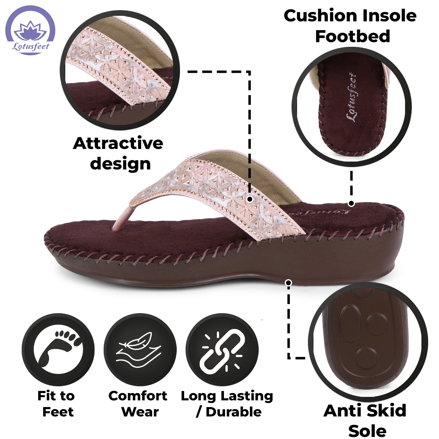 Lotusfeet Dr Comfort Women Chappal TC 050
