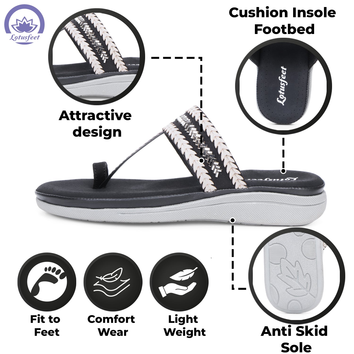 Lotusfeet Extra Soft Womens Flat Chappal TC 081