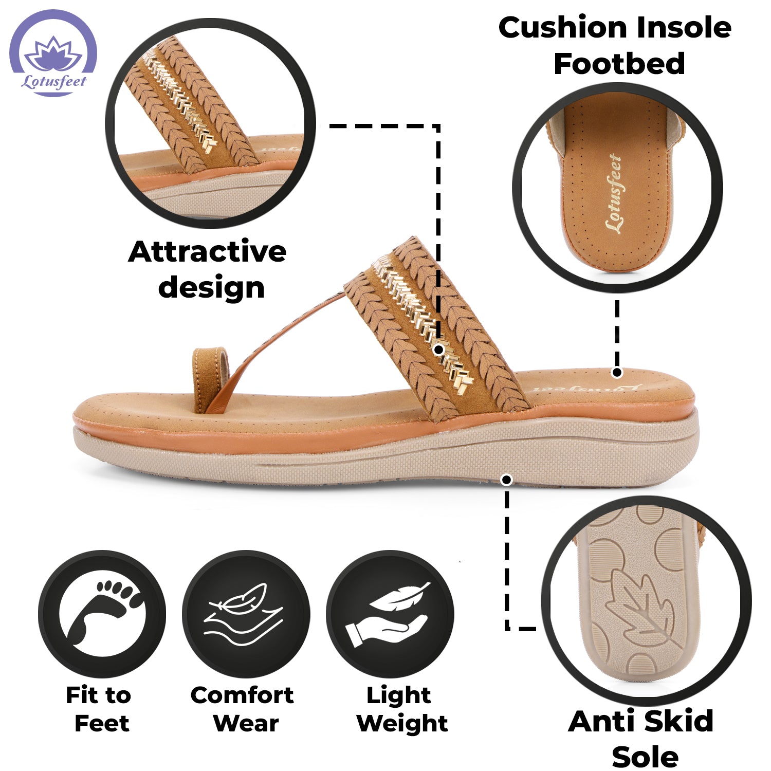 Lotusfeet Extra Soft Womens Flat Chappal TC 081