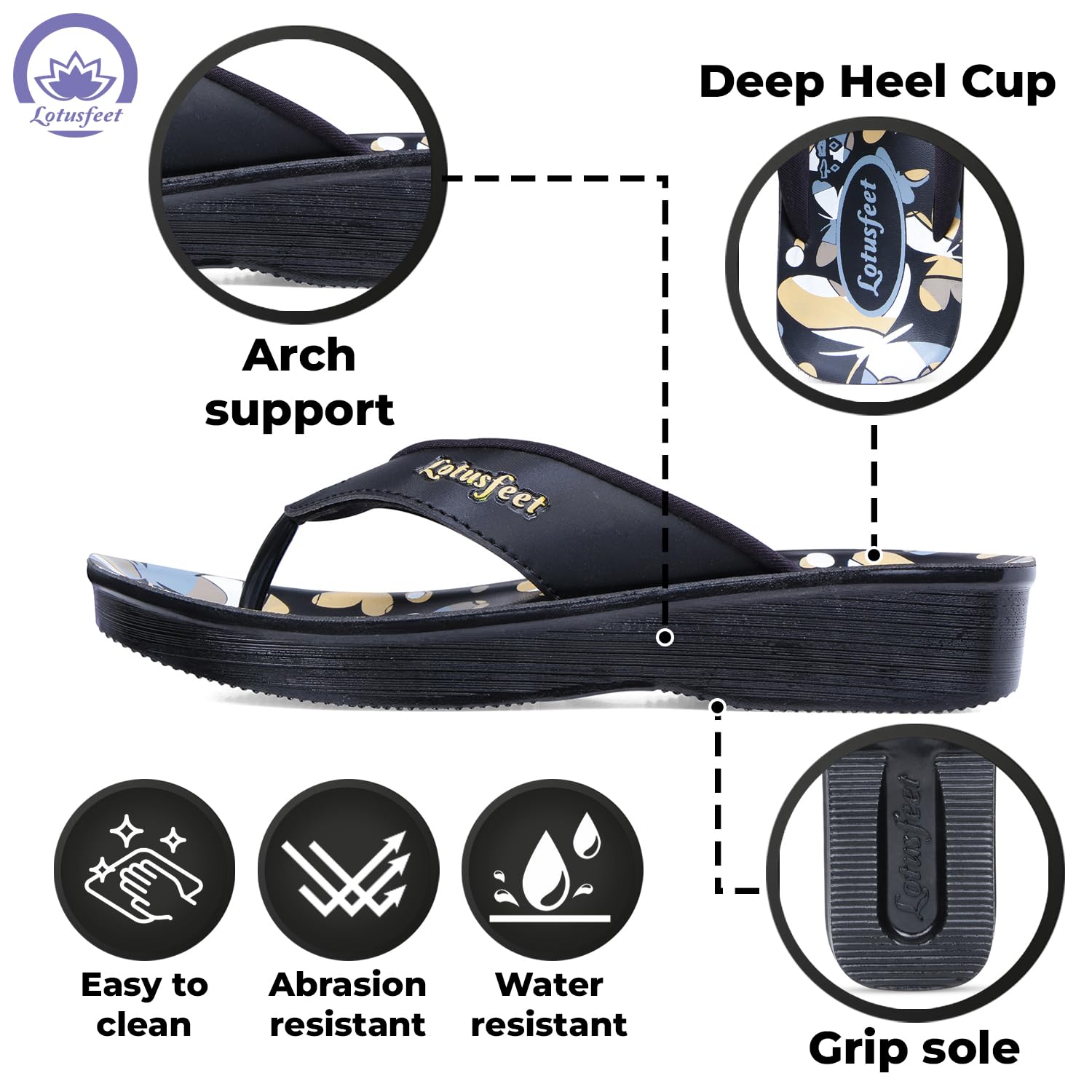 Lotusfeet Women Arch Support Sandals LF 0877