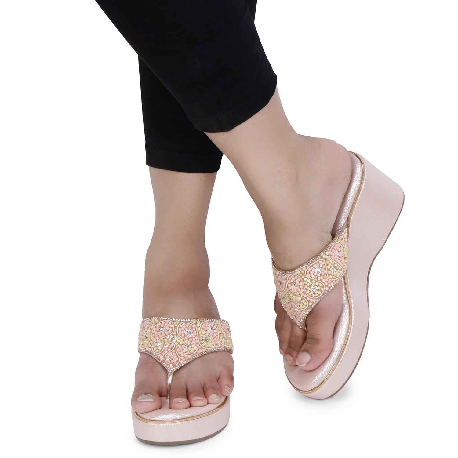LotusFeet Womens Wedding Platform Chappal TC 0201