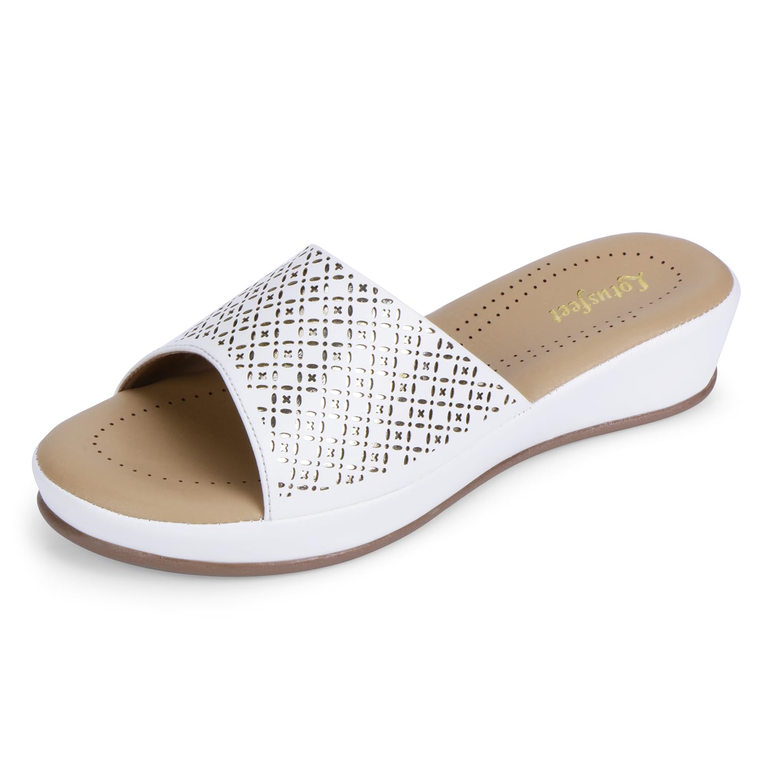 LotusFeet Women Classic Wedge Slip on Sandals TC 0107