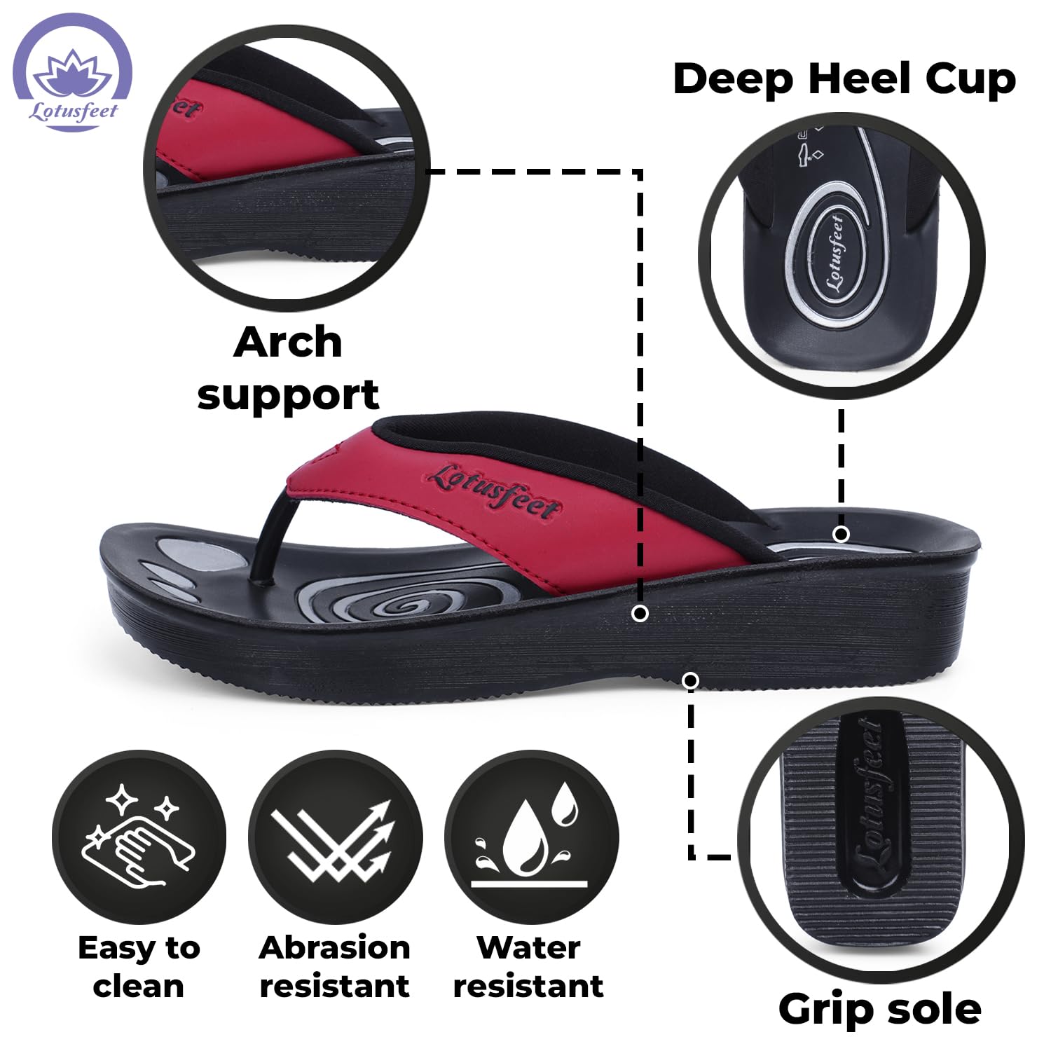 Lotusfeet Women Arch Support Slippers LF 0801
