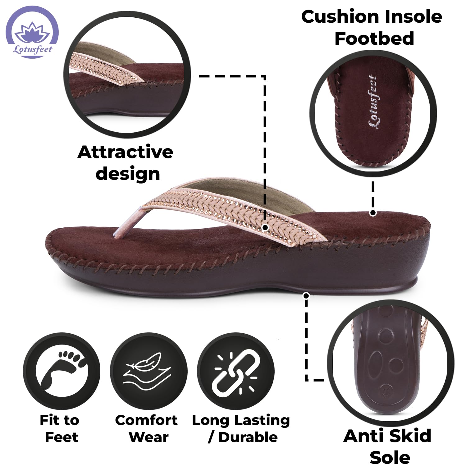 LotusFeet Comfy Dr Sole Slipper TC 004