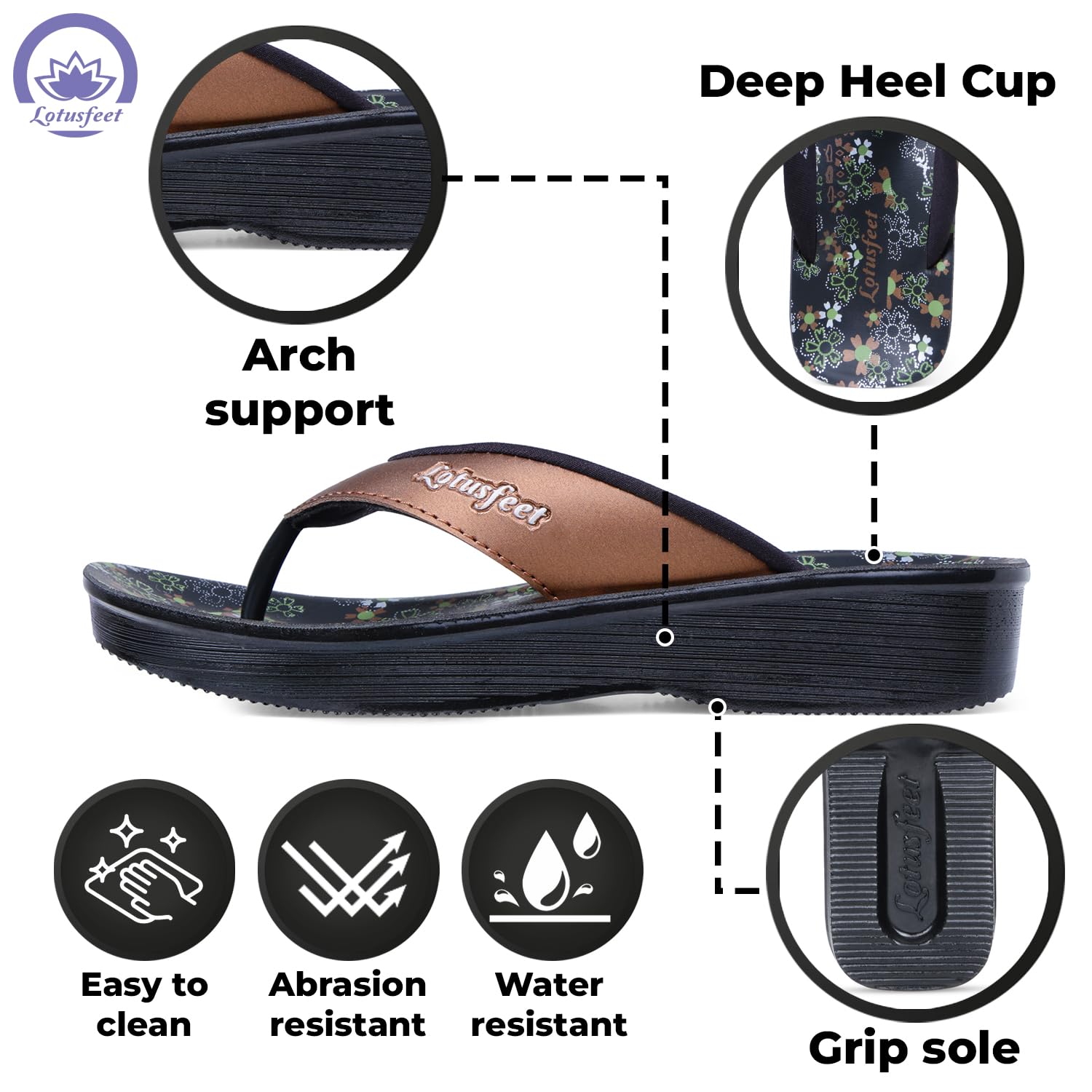 Lotusfeet Women Arch Support Sandals LF 0815