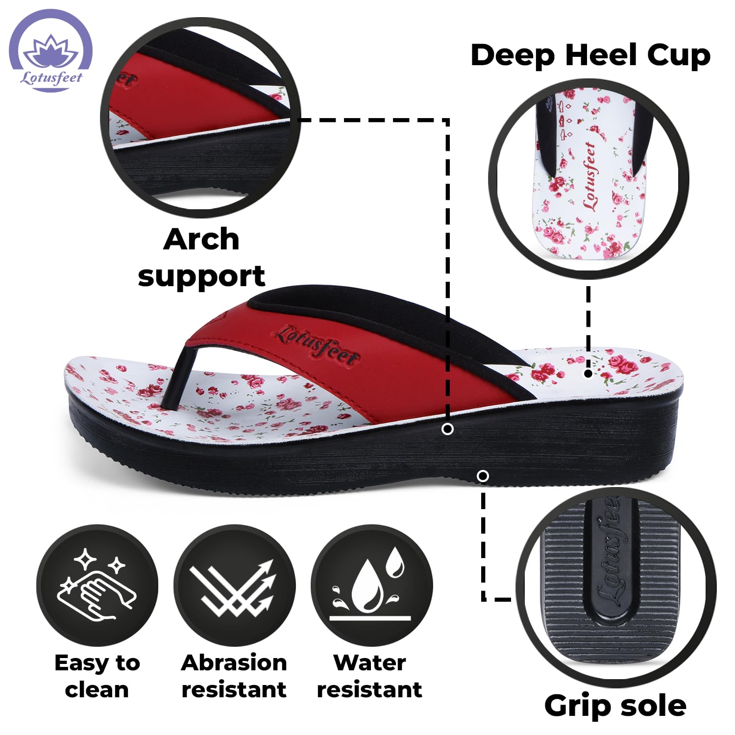 Lotusfeet Women Arch Support Slippers LF 0853