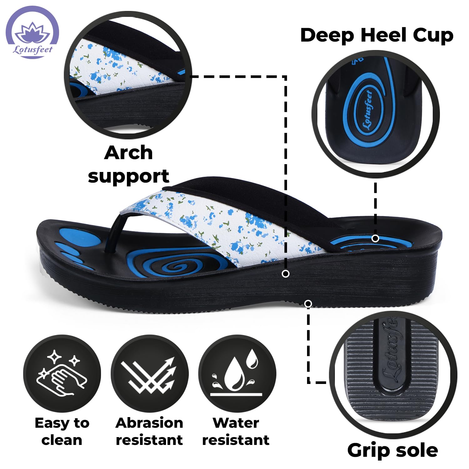 Lotusfeet Women Arch Support Slippers LF 0859